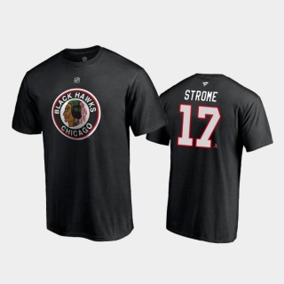 Men's Chicago Blackhawks Dylan Strome #17 Special Edition Authentic Stack 2021 Reverse Retro Black T-Shirt