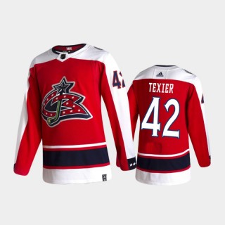 Columbus Blue Jackets Alexandre Texier #42 Reverse Retro 2020-21 Red Authentic Jersey