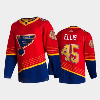 Men's St. Louis Blues Colten Ellis #45 Reverse Retro 2020-21 Royal Breakaway Player Jersey