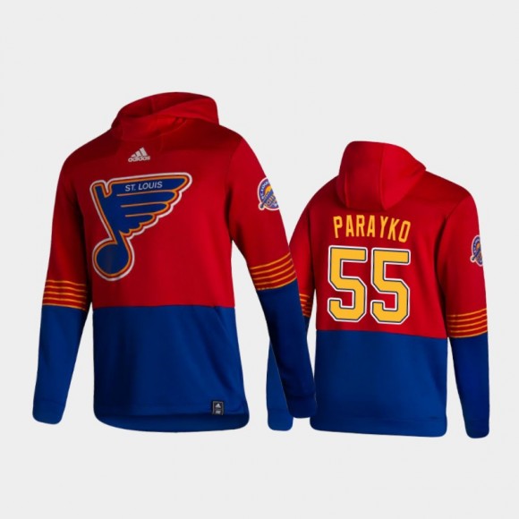 Men's St. Louis Blues Colton Parayko #55 Authentic Pullover Special Edition 2021 Reverse Retro Red Hoodie