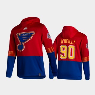 Men's St. Louis Blues Ryan O'Reilly #90 Authentic Pullover Special Edition 2021 Reverse Retro Red Hoodie