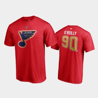 Men's St. Louis Blues Ryan O'Reilly #90 Special Edition Authentic Stack 2021 Reverse Retro Red T-Shirt