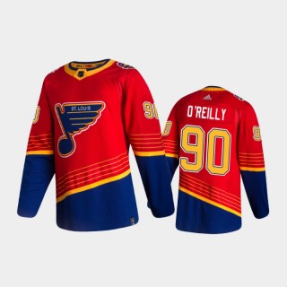 Men's St. Louis Blues Ryan O'Reilly #90 Reverse Retro 2020-21 Red Special Edition Authentic Pro Jersey