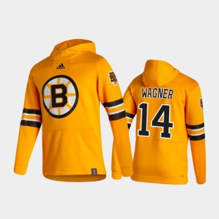 Men's Boston Bruins Chris Wagner #14 Authentic Pullover Special Edition 2021 Reverse Retro Gold Hoodie