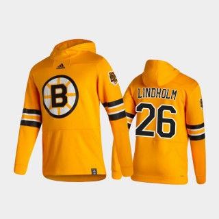 Men's Boston Bruins Par Lindholm #26 Authentic Pullover Special Edition 2021 Reverse Retro Gold Hoodie