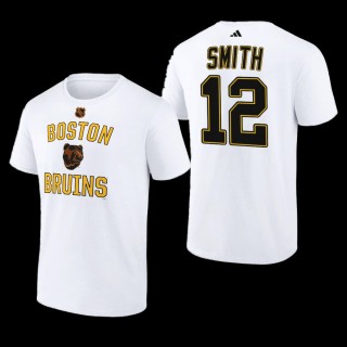 Boston Bruins Craig Smith Reverse Retro 2.0 White #12 Wheelhouse T-Shirt