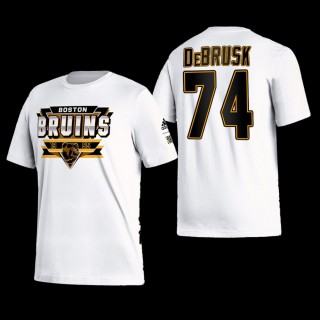 Boston Bruins Jake DeBrusk Reverse Retro 2.0 White #74 Playmaker T-Shirt