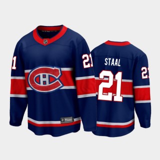 Men's Montreal Canadiens Eric Staal #21 Reverse Retro Blue 2021 Jersey