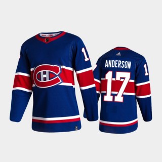 Men's Montreal Canadiens Josh Anderson #17 Reverse Retro 2020-21 Blue Authentic Jersey