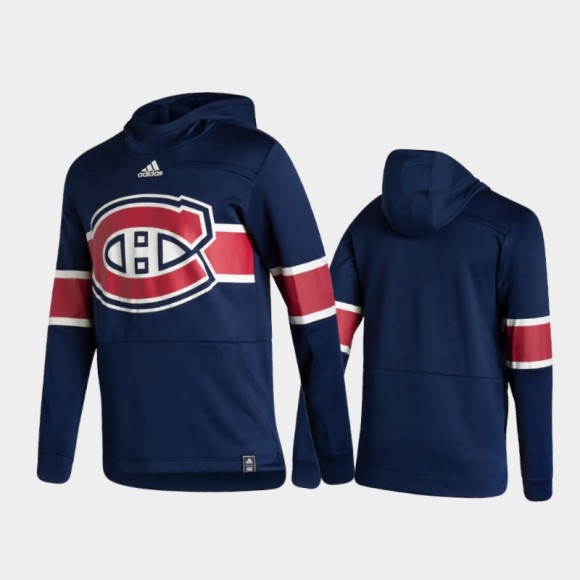 Men's Montreal Canadiens 2021 Reverse Retro Authentic Pullover Special Edition Navy Hoodie