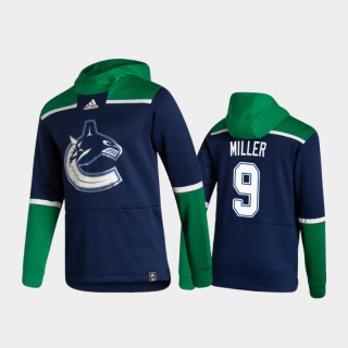 Men's Vancouver Canucks J.T. Miller #9 Authentic Pullover Special Edition 2021 Reverse Retro Navy Hoodie