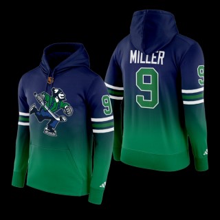 Vancouver Canucks J.T. Miller Reverse Retro 2.0 Special Edition Hoodie Navy Green #9