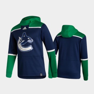 Men's Vancouver Canucks 2021 Reverse Retro Authentic Pullover Special Edition Navy Hoodie