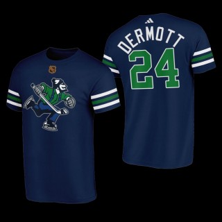 Travis Dermott #24 Vancouver Canucks Reverse Retro Johnny Canuck Navy Men T-Shirt