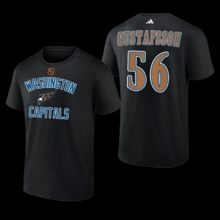 Erik Gustafsson #56 Washington Capitals Reverse Retro 2.0 Wheelhouse Black Men T-Shirt