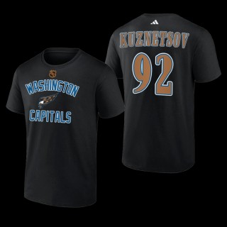 Evgeny Kuznetsov #92 Washington Capitals Reverse Retro 2.0 Wheelhouse Black Men T-Shirt
