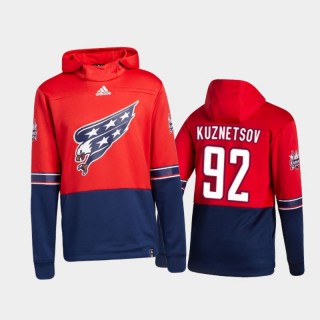 Men's Washington Capitals Evgeny Kuznetsov #92 Authentic Pullover Special Edition 2021 Reverse Retro Red Hoodie
