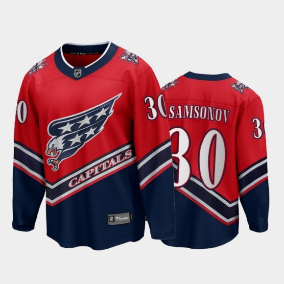 Washington Capitals #30 Ilya Samsonov 2021 Reverse Retro Red Special Edition Jersey