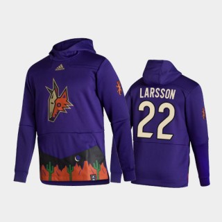 Men's Arizona Coyotes Johan Larsson #22 Authentic Pullover Special Edition 2021 Reverse Retro Purple Hoodie