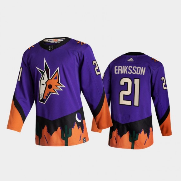 Arizona Coyotes #21 Loui Eriksson 2021 Reverse Retro Purple Special Edition Jersey