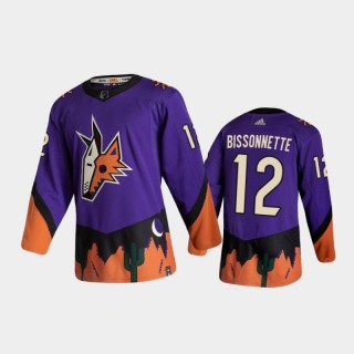 Men's Arizona Coyotes Paul Bissonnette #12 Reverse Retro 2020-21 Purple Authentic Jersey