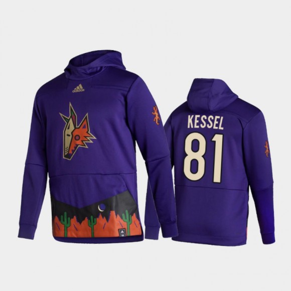 Men's Arizona Coyotes Phil Kessel #81 Authentic Pullover Special Edition 2021 Reverse Retro Purple Hoodie