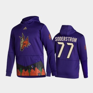 Men's Victor Soderstrom #77 Arizona Coyotes Authentic Pullover Special Edition Purple 2021 Reverse Retro Hoodie
