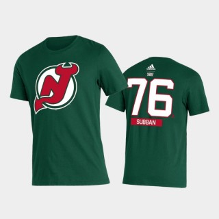 Devils P.K. Subban #76 2021 Reverse Retro Special Edition Name & Number Green T-Shirt