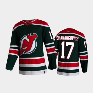 Men's New Jersey Devils Yegor Sharangovich #17 Reverse Retro 2020-21 Green Special Edition Authentic Jersey