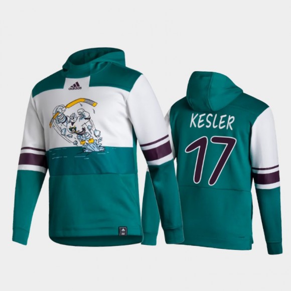 Men Anaheim Ducks Ryan Kesler #17 Special Edition Authentic Pullover 2021 Reverse Retro White Hoodie