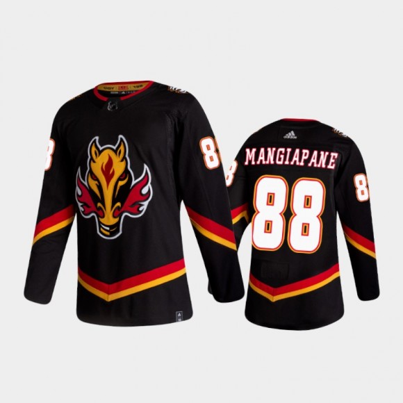 Men's Calgary Flames Andrew Mangiapane #88 Reverse Retro 2020-21 Black Authentic Jersey