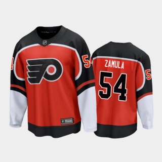 Men's Philadelphia Flyers Egor Zamula #54 Reverse Retro Orange 2021 Jersey