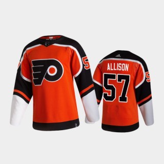 Men's Philadelphia Flyers Wade Allison #57 Reverse Retro 2021 Orange Authentic Jersey