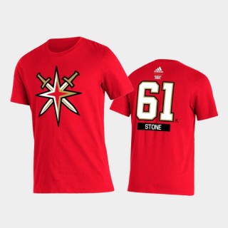 Golden Knights Mark Stone #61 2021 Reverse Retro Special Edition Name & Number Red T-Shirt