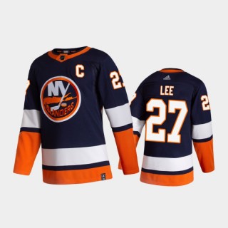 Men's New York Islanders Anders Lee #27 Reverse Retro 2020-21 Blue Authentic Jersey