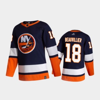 Men's New York Islanders Anthony Beauvillier #18 Reverse Retro 2020-21 Blue Authentic Jersey