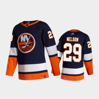 Men's New York Islanders Brock Nelson #29 Reverse Retro 2020-21 Blue Authentic Jersey