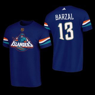 Mathew Barzal #13 New York Islanders Reverse Retro 2.0 Special Edition Navy Men T-Shirt