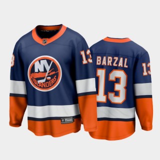 Men's New York Islanders Mathew Barzal #13 Reverse Retro Orange 2020-21 Special Edition Jersey