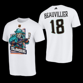 New York Islanders Anthony Beauvillier Reverse Retro 2.0 White #18 Cartoon T-Shirt