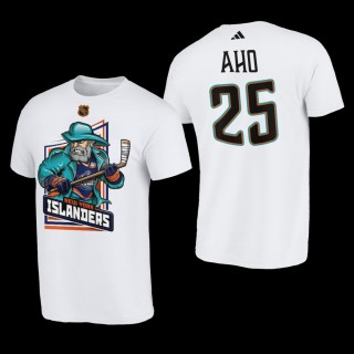 New York Islanders Sebastian Aho Reverse Retro 2.0 White #25 Cartoon T-Shirt