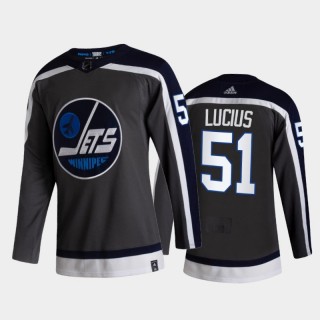 Men Winnipeg Jets Chaz Lucius #51 2021 Reverse Retro Gray 2021 NHL Draft Jersey