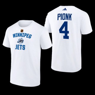 Winnipeg Jets Neal Pionk Reverse Retro 2.0 White #4 Wheelhouse T-Shirt