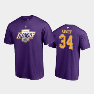 Men's Los Angeles Kings Arthur Kaliyev #34 Special Edition Authentic Stack 2021 Reverse Retro Purple T-Shirt