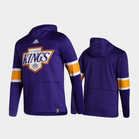 Men's Los Angeles Kings 2021 Reverse Retro Authentic Pullover Special Edition Purple Hoodie