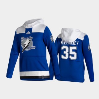 Men's Tampa Bay Lightning Curtis McElhinney #35 Authentic Pullover Special Edition 2021 Reverse Retro Blue Hoodie