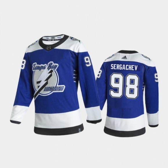 Tampa Bay Lightning Mikhail Sergachev #98 Reverse Retro 2020-21 Blue Authentic Jersey