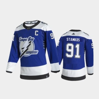 Tampa Bay Lightning Steven Stamkos #91 Reverse Retro 2020-21 Blue Authentic Jersey
