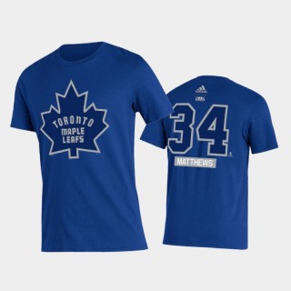 Maple Leafs Auston Matthews #34 2021 Reverse Retro Special Edition Name & Number Blue T-Shirt