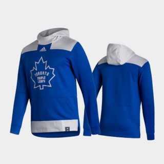 Men's Toronto Maple Leafs 2021 Reverse Retro Authentic Pullover Special Edition Blue Hoodie